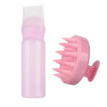 Silicone Shampoo Brush Head Scalp Massage Comb Hair Dye Tint Oil Applicator Bottle with