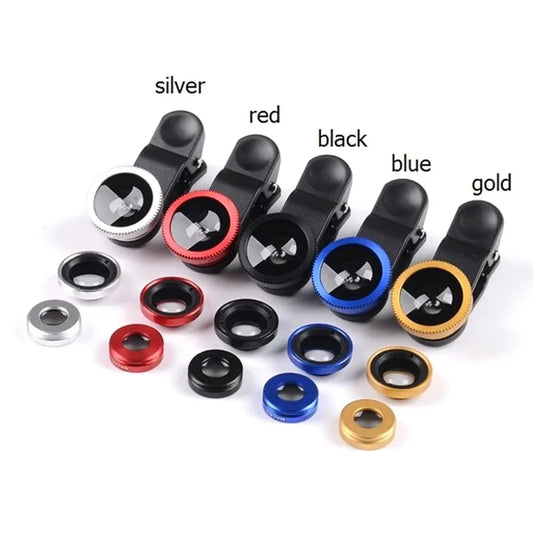 3In1 Mobile Phone Fish Eye+Wide Angle+Macro Lightweight Camera Lens With Clip Universal