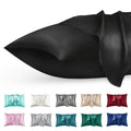 2pcs Luxury Satin Envelope Pillowcase Solid Color, Silk Like High-End Nighttime Hair Protection, Woven Fabric, Active Printing