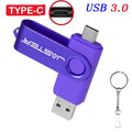 High Speed USB Type C USB Flash Drive 128GB Free Key Chain Pendrive 64GB Orange 2 in 1