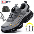 Rotating Button New Safety Shoes Men Anti-smash Anti-puncture Work Shoes Fashion Men