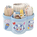 Rotating Pen Holder Desk Organizers Large Capacity Pen Storage Box Cosmetic Brush