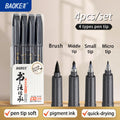 BAOKE 4-Size Calligraphy Pen Set for Writing, Drawing & Hand Lettering, Black Ink Brush