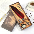 1 Set Vintage Calligraphy Pen Feather Dip Fountain Pen Set Ink Stationery Quill Creative Retro Writting Pen School Office Supply