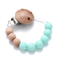 Baby Beech Pacifier Clip Round Colorful Silicone Teething Beads Food Grade Dummy Holder