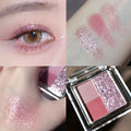 3Color Glitter Purple Eyeshadow Palette Mini Portable Earth Color Matte Eyeshadow Long