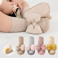 Autumn Baby Bow Middle Tube Socks Shoe Girls Princess Anti Slip Floor Shoes Soft Soled