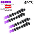 UV Flashlight 395nm Ultraviolet Torch With Pen Clip Portable AAA Batteries Used Violet