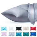 2pcs Luxury Satin Envelope Pillowcase Solid Color, Silk Like High-End Nighttime Hair Protection, Woven Fabric, Active Printing