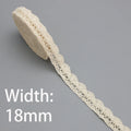 (5Meter/roll) White Beige Cotton Embroidered Lace Net Ribbons Fabric Trim DIY Sewing