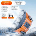 Mini Style Three Air Outlets Waist Fan Rechargeable USB Charging Electric Fan Portable Long Battery Life Cooling Fan Summer Use