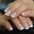 24 pieces of new French-style press-on nails (fashionable fake nail stickers), paired with 1 piece of jelly glue and 1 nail file