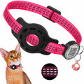 Cat GPS Collar with QR Code Tag & Airtag Case Reflective Apple Tag Cats Collar for