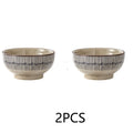 2/4pcs 4.5-Inch Thickened Ceramic Bowls - Salad/Rice/Dessert/Soup/Noodle Bowls, Underglaze Color Design, Microwave Safe