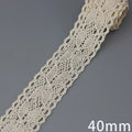 (5Meter/roll) White Beige Cotton Embroidered Lace Net Ribbons Fabric Trim DIY Sewing