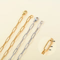 Polished Paper Clip Chain 2.5/2.7/4mm Stainless Steel Necklace Trendy Layering Choker