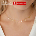 EMANCO Custom Stainless Steel Name Necklace Customized Personalized Letter Necklace