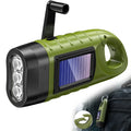 New upgrade 3LED Portable Outdoor Hand Crank Solar Powered Flashlight For Fishing Hiking With Folding Buckle Emergency Lamp