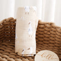 Elinfant 120x110cm Bamboo Cotton Baby Muslin Swaddle Blanket Cute Soft Print Baby Towel
