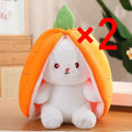 25cm Cute Strawberry Carrot Rabbit Plush Toy Stuffed Creative Into Fruit Transform Baby