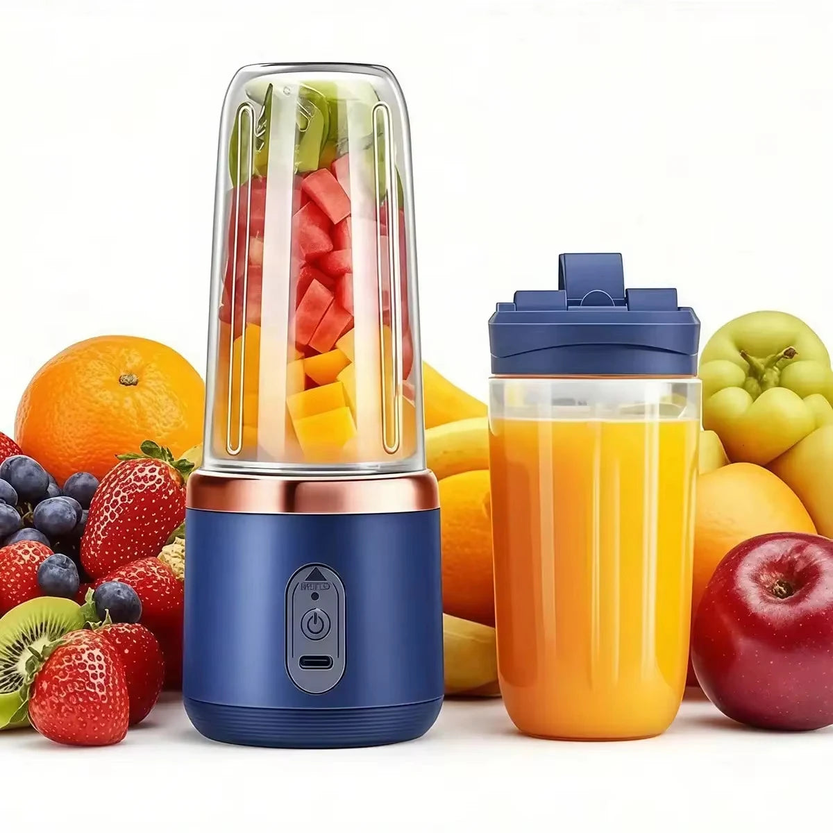 8OPortable Blender Bottle Electric 6 Blades Multifunction Juice Blender Fresh Juice