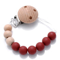 Baby Beech Pacifier Clip Round Colorful Silicone Teething Beads Food Grade Dummy Holder