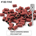 100pcs/50pcs Sanding Cap Bands For Electric Manicure Machine 180#/120#/80# Grit Nail