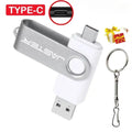 High Speed USB Type C USB Flash Drive 128GB Free Key Chain Pendrive 64GB Orange 2 in 1