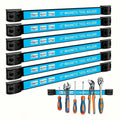 8"/12"/18"/24 Heavy Duty Magnetic Tool Rack with Blue Label Slots and Tool Holders -