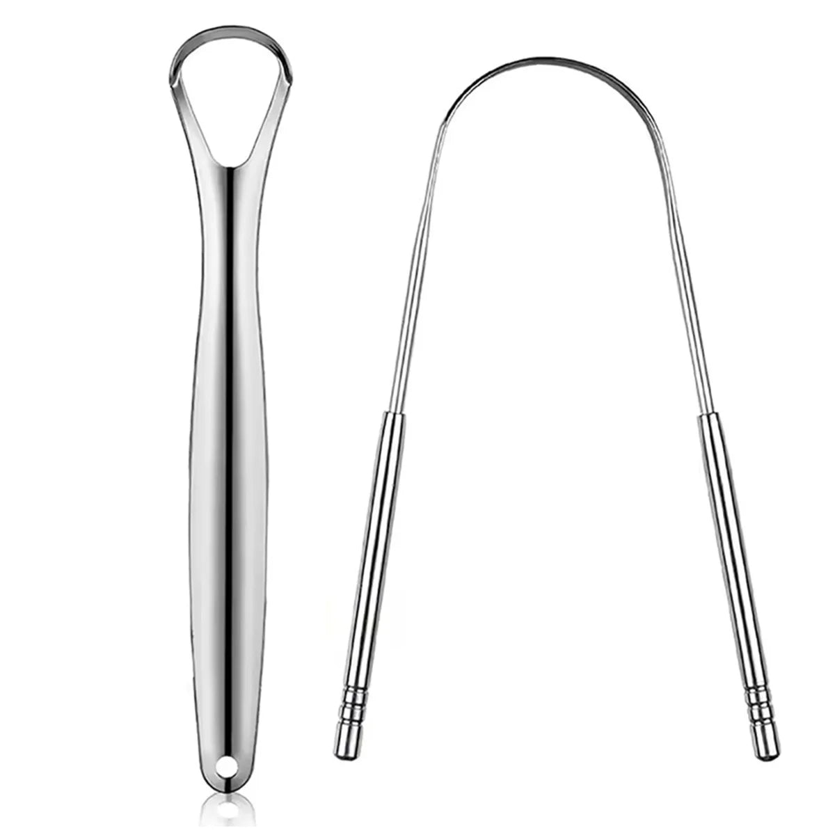 Premium 1/2/3pcs Metal Tongue Scraper Cleaner for Adults & Kids, Portable Stainless Steel Tongue Scrapers Brushes for Removing