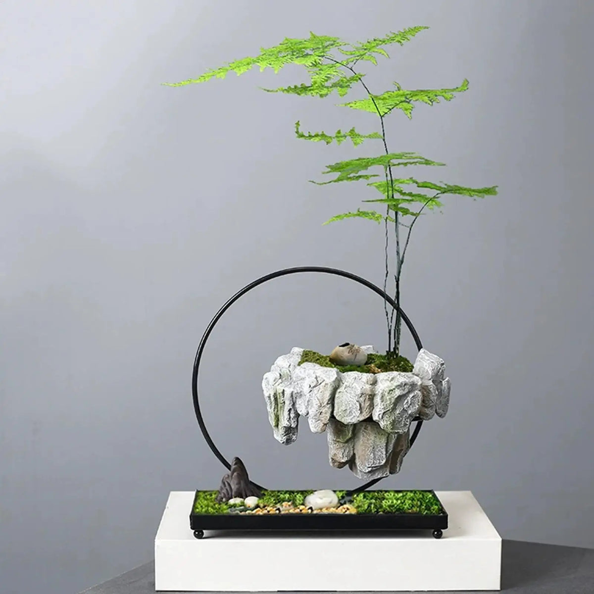 Floating Planter 360 Degree Rotating Levitating Display Rack Magnetic Floating Planter for Desktop Table Dorm Living Room