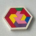 Hexagonal Wooden Puzzle Adult Brain Teaser Toy, Comprising 11 Interlocking Puzzle Pieces, A Challenging Logic Game Ideal for T