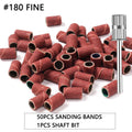 100pcs/50pcs Sanding Cap Bands For Electric Manicure Machine 180#/120#/80# Grit Nail
