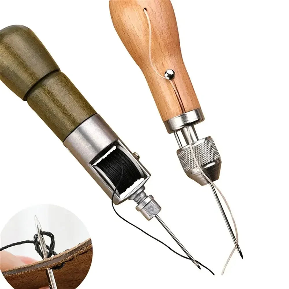 DIY Leather Sewing Awl Kit Waxed Thread Hand Sewing Tools Leather Craft Edge Stitching