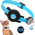 Cat GPS Collar with QR Code Tag & Airtag Case Reflective Apple Tag Cats Collar for