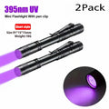 UV Flashlight 395nm Ultraviolet Torch With Pen Clip Portable AAA Batteries Used Violet