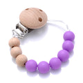 Baby Beech Pacifier Clip Round Colorful Silicone Teething Beads Food Grade Dummy Holder