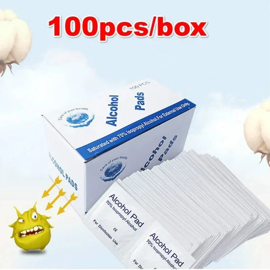 100 Portable Alcohol Disinfectant Wipes, 70% Alcohol Content, Disposable Disinfectant